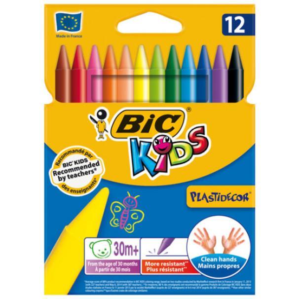 bic bic plastidecor pastelli colorati confezione da 12 pz in colori assortiti - foto 1
