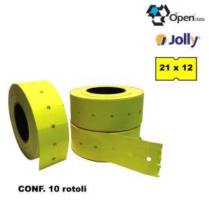 Jolly etichette permanenti conf. da 10 rotoli per prezzatrice dimensione 21x12 mm colore giallo