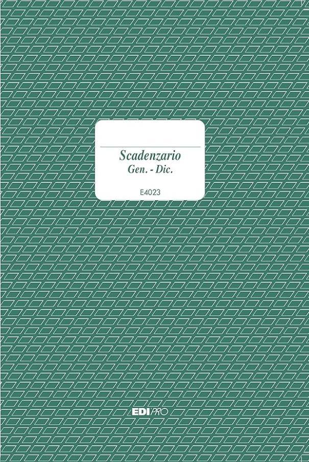 edipro edipro - e4023 scadenzario gennaio-dicembre con spirale e indici plastificati 36 fogli formato a5 - foto 1