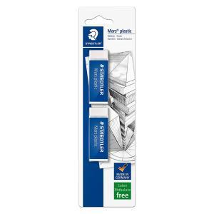 Mars plastic gomma per matita 526/50 colore bianco in blister da 2 pz