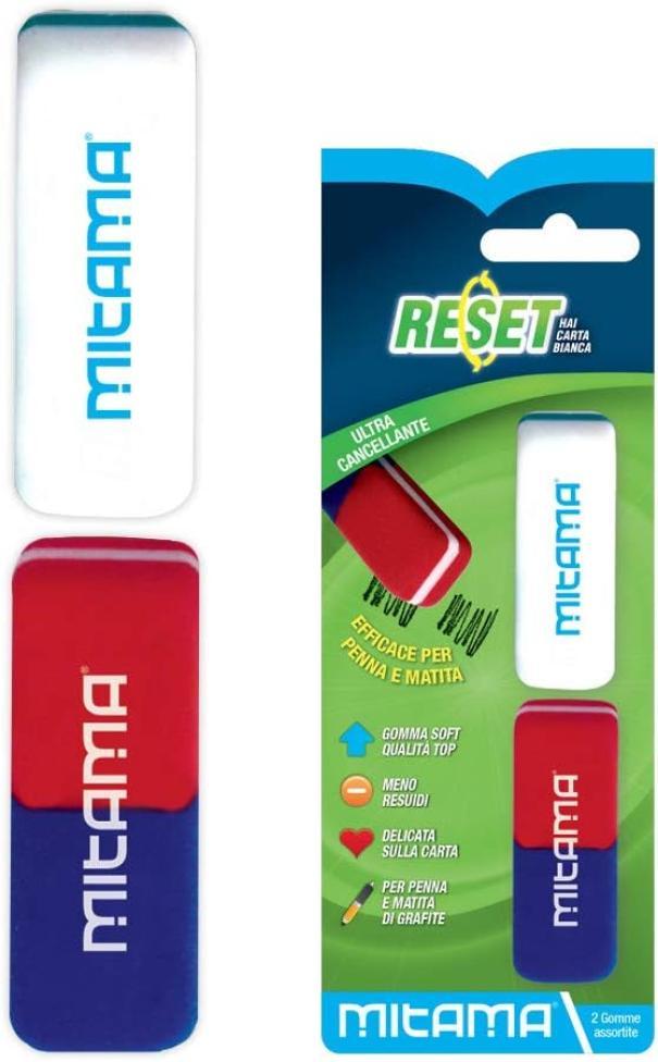 mitama mitama reset gomme per matita e penna rossa e blu in blister da 2 pezzi - 61299 - foto 1