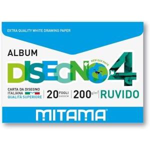 Blocco disegno m4 dimensione 24x33 cm da 20 fogli ruvido da 200 gr/mq - 62181