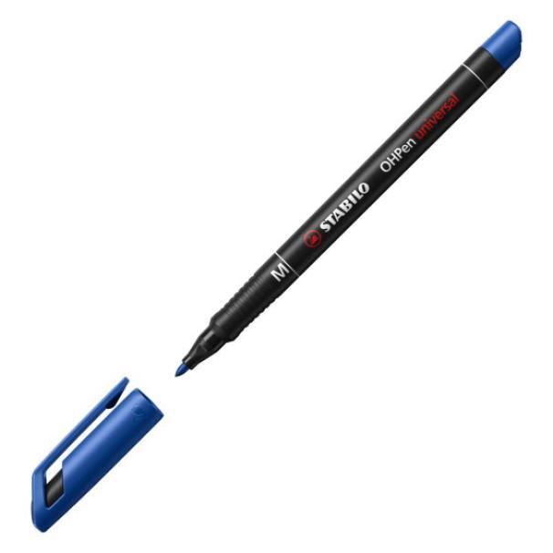 stabilo stabilo ohpen universal pennarello marcatore permanente punta media (m) da 1,0 mm colore blu - foto 2