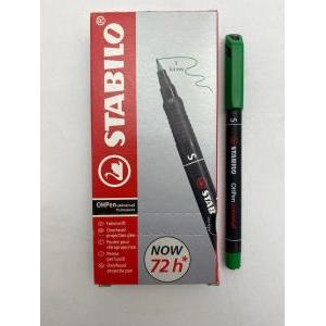Ohpen conf. da 10 pz. pennarello marcatore permanente punta super fine (s) da 0,4 mm colore verde