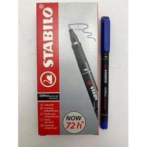 Ohpen conf 10 pz. pennarello marcatore permanente punta fine (f) da 0,7 mm colore blu