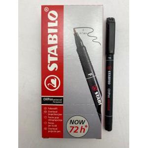 Ohpen conf 10 pz. pennarello marcatore permanente punta fine (f) da 0,7 mm colore nero