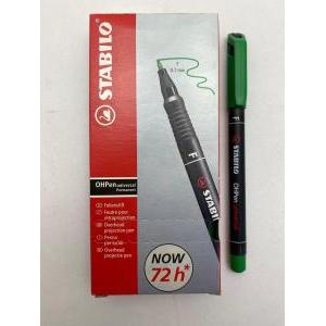 Ohpen conf 10 pz. pennarello marcatore permanente punta fine (f) da 0,7 mm colore verde