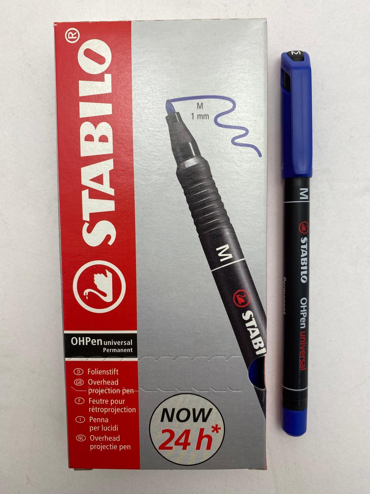 stabilo stabilo ohpen 10 pz. pennarello marcatore permanente punta media (m) da 1,0 mm colore blu - foto 1