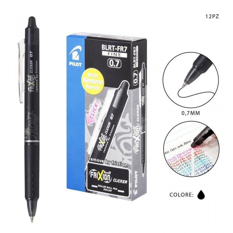 pilot pilot frixion clicker 12 pz penna a sfera cancellabile ricaricabile nero punta da 0,7 mm - foto 1 pilot pilot frixion clicker 12 pz penna a sfera cancellabile ricaricabile nero punta da 0,7 mm - foto 1