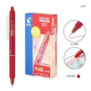 Frixion clicker 12 pz penna a sfera cancellabile ricaricabile rosso punta da 0,7 mm