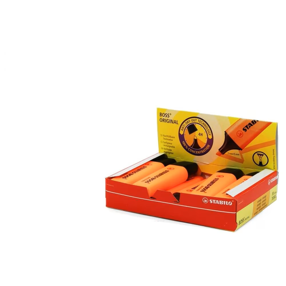stabilo stabilo boss original evidenziatore colore arancione 54 conf. da 10 pz - foto 1