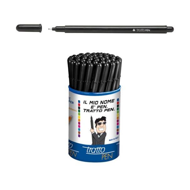 tratto tratto pen marcatore conf. da 50 pz. punta fine tratto 0,5 mm colore nero - foto 1