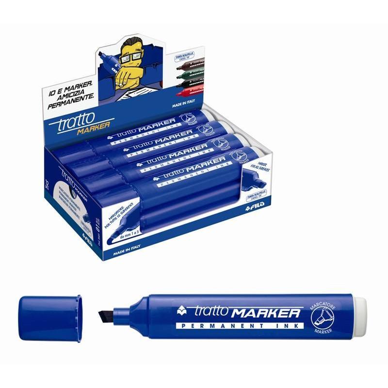 tratto tratto marker 12 pz marcatore indelebile punta a scalpello colore blu tratto da 1,0 mm a 5,0 mm - foto 1