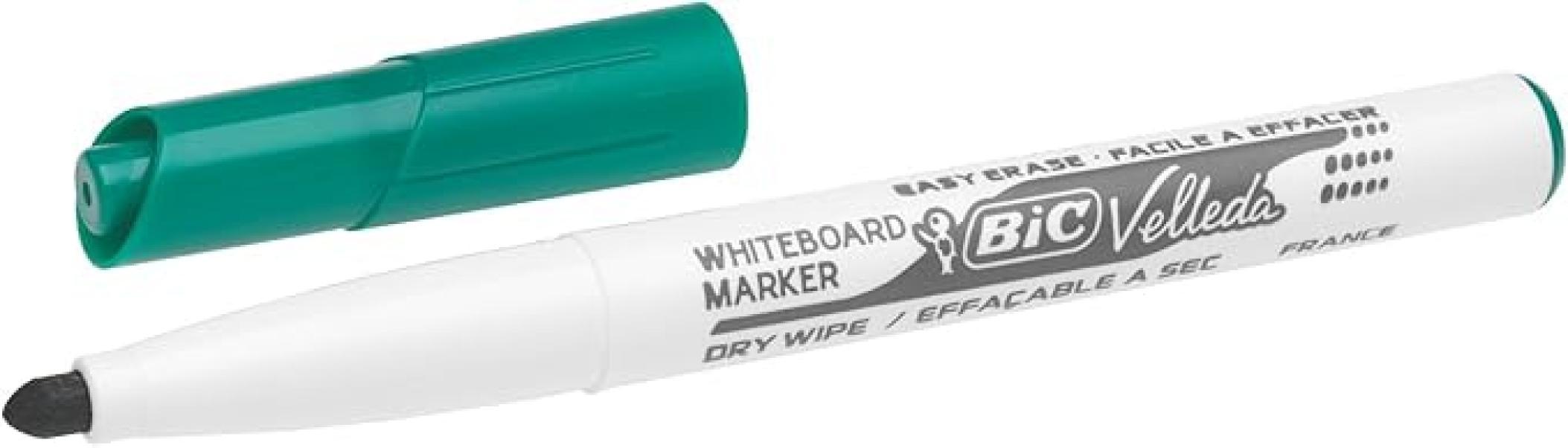 bic bic 12 pz pennarello marcatore velleda 1741 punta tonda tratto da 1,4 mm colore verde - foto 2