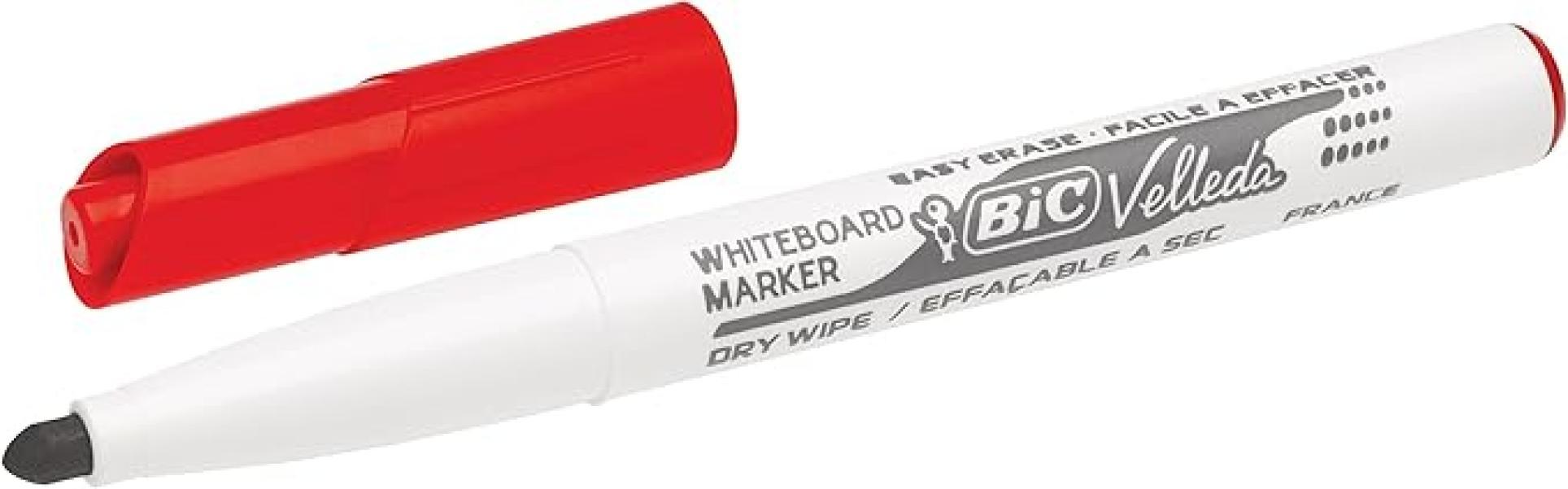 bic bic 12 pz pennarello marcatore velleda 1741 punta tonda tratto da 1,4 mm colore rosso - foto 2