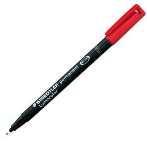 Lumocolor 318 penna 10 pz marcatore permanente punta fine tratto da 0.7 mm colore rosso