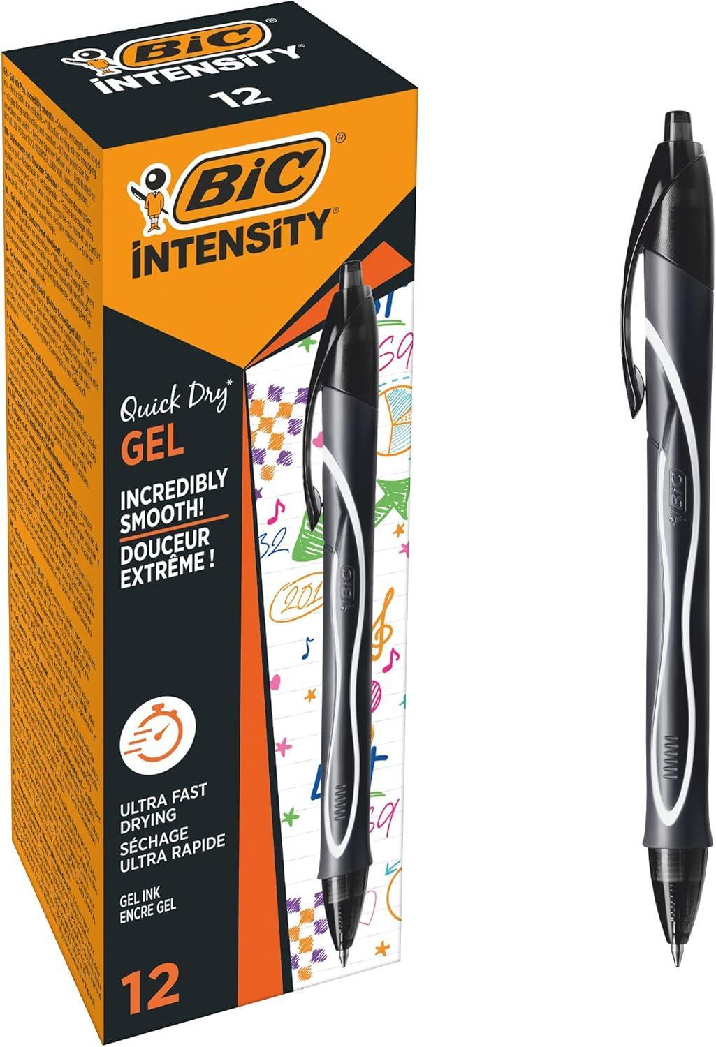 bic bic gel ocity quick dry 12 pz penna a scatto nera con punta 0,7 mm - foto 1