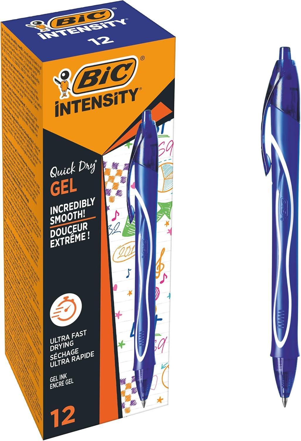 bic bic gel ocity quick dry 12 pz penna a scatto blu con punta 0,7 mm - foto 1