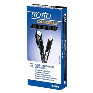 Cancellik 12 pz penna a sfera cancellabile con  da 0,4 mm colore nero