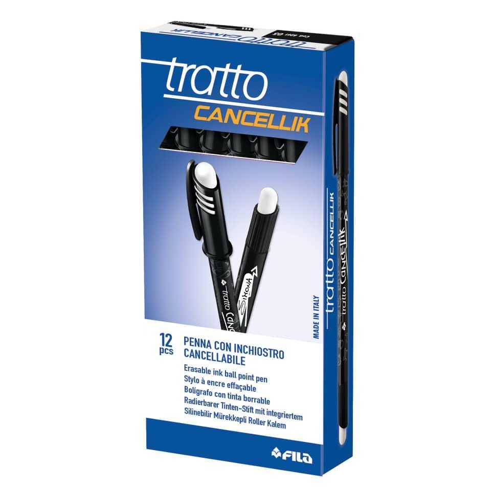 tratto tratto cancellik 12 pz penna a sfera cancellabile con tratto da 0,4 mm colore nero - foto 1