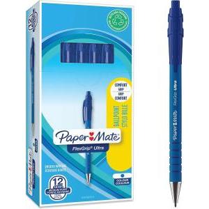Flexgrip ultra 12 pz penna a sfera a scatto colore blu, punta media da 1,0 mm