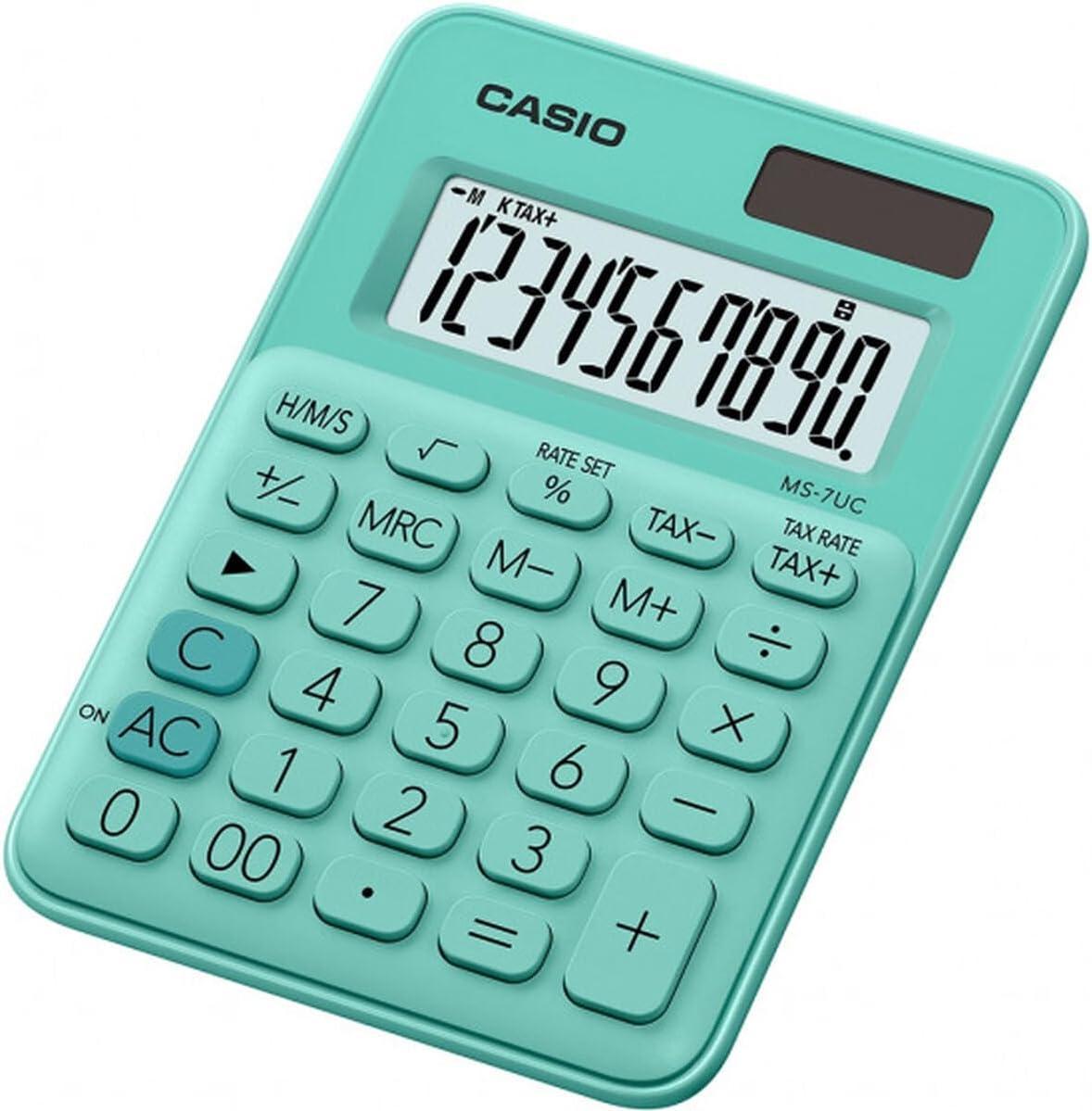 casio casio calcolatrice da tavolo ms7uc-gn 10 cifre colore verde pastello - foto 1