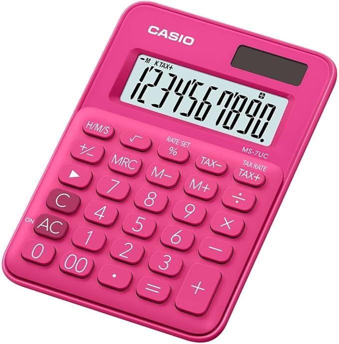 casio casio calcolatrice da tavolo ms7uc-rd 10 cifre colore fucsia - foto 1