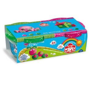 Didò bis glitter 2 barattoli da 100 g. colore verde e magenta 396702