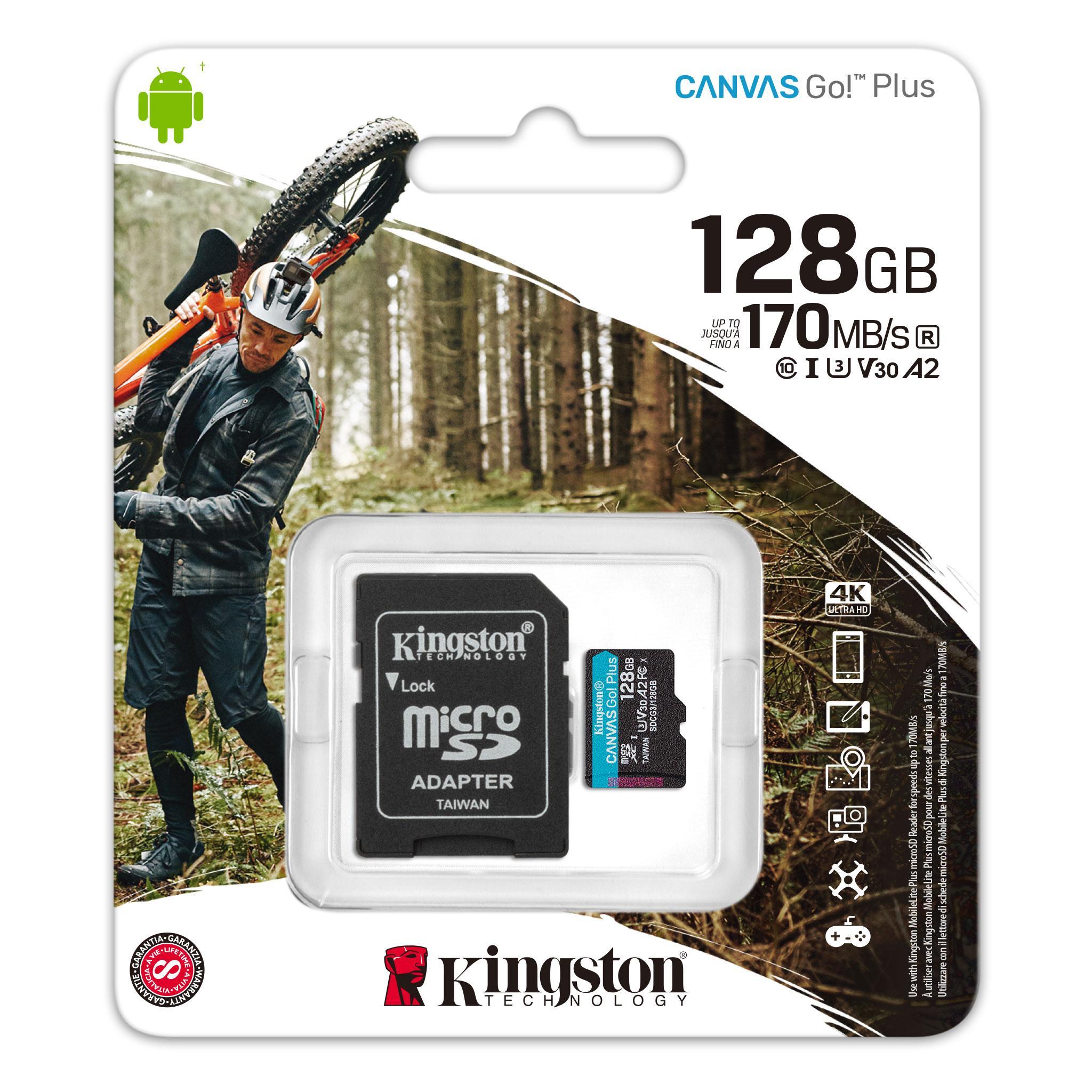 kingston kingston micro sdhc canvas go plus 128 gb classe 10 - foto 3