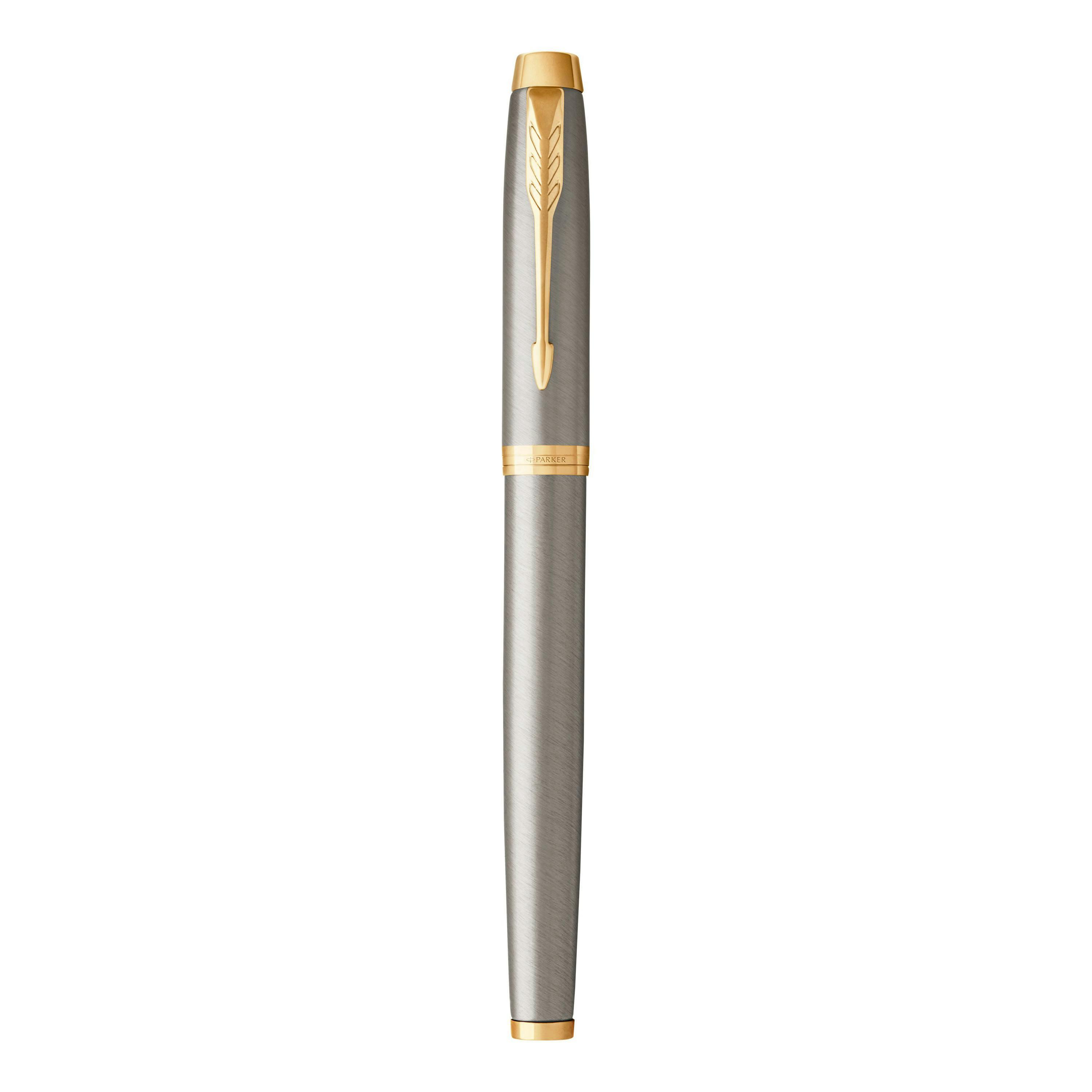 parker parker penna roller im brushed metal punta media colore inchiostro nero - foto 1