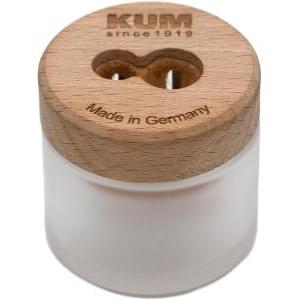 Temperino contenitore 2 fori in legno e serbatoio in vetro  k1071011