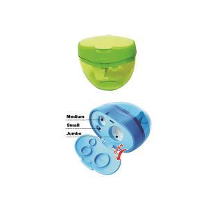 Temperino 3 fori con contenitore in plastica