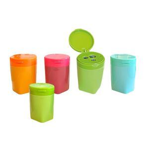 Temperino metallo 3 fori  e contenitore in plastica