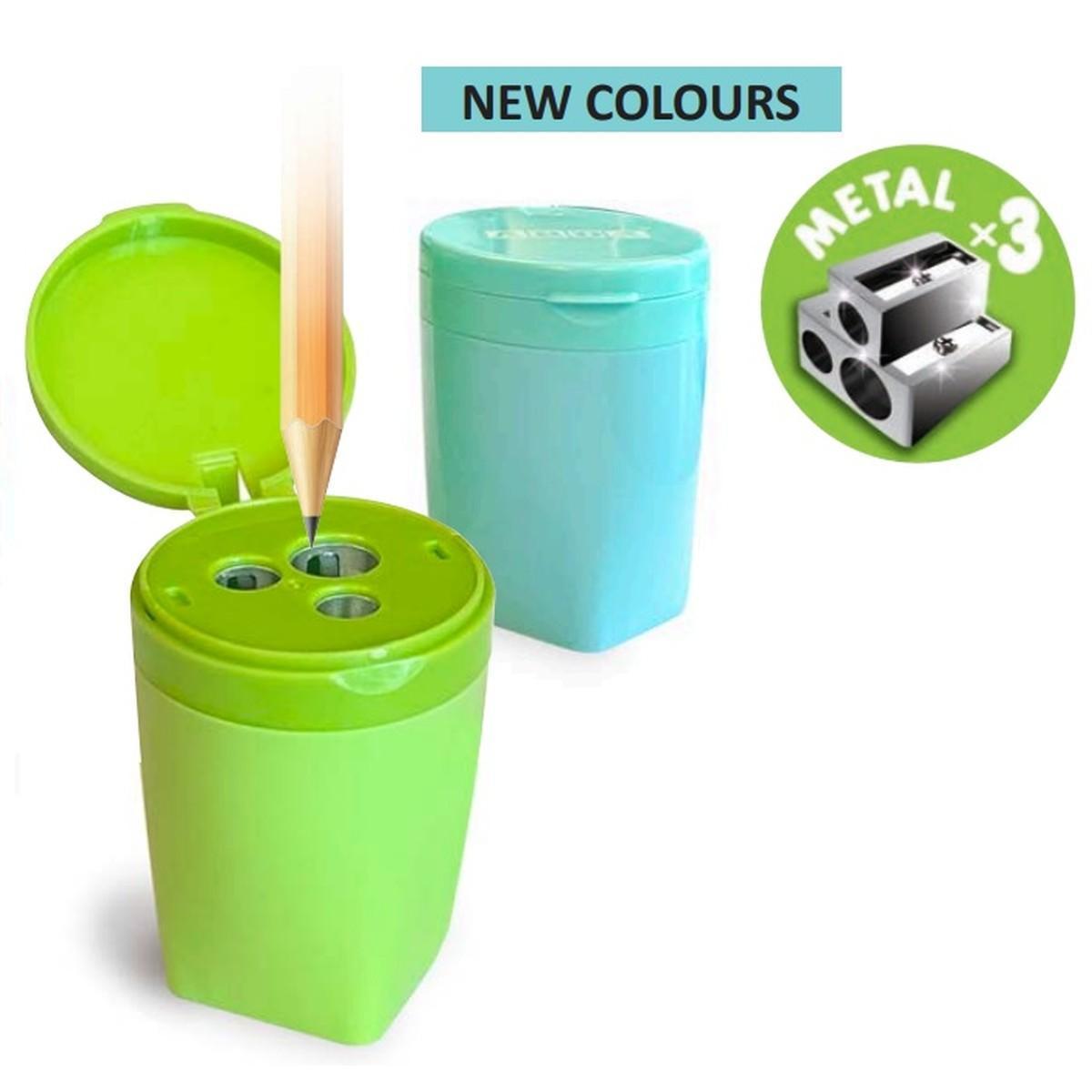 arda arda 12pz temperino metallo 3 fori e contenitore in plastica - foto 2 arda arda 12pz temperino metallo 3 fori e contenitore in plastica - foto 2