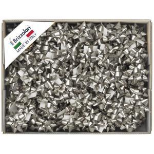 100 pz. coccarde media 14mm autoadesive argento metal 04