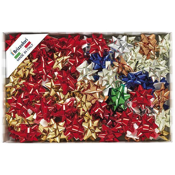 brizzolari brizzolari 100 pz. coccarde natale medie 14mm autoadesive colori assortiti metal 3170 - foto 1