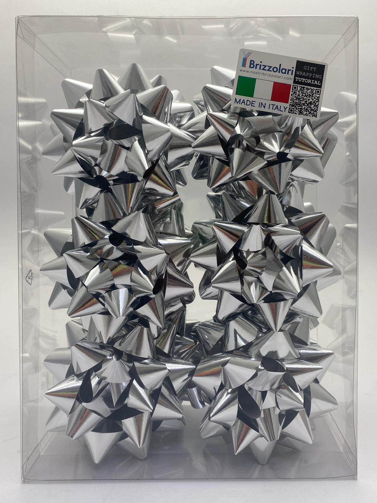 brizzolari brizzolari 12 pz. coccarde maxi 19mm autoadesive argento metal 3370 - foto 1