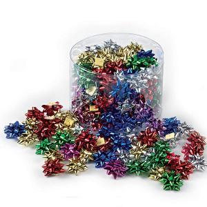 100 pz. coccarde stelle mini 5mm autoadesive colori natalizi assortiti metallici 4170-00