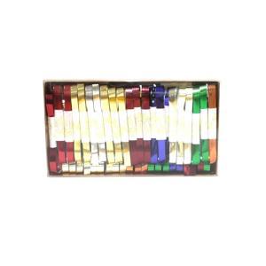 50 pz. matassine nastrini 10mmx3mt colori assortiti metallici 1070