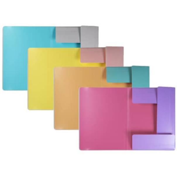 fellowes fellowes cartellina 3 lembi con elastico in ppl formato a4 conf 4 pz. colori assortiti - foto 2