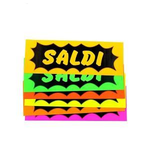 25 pz cartelli saldi 46x16cm colori assortiti