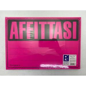 Picarta fabrianese 25 pz cartelli affittasi 22x33 cm colori assortiti fluo