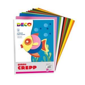 Cwr gomma crepp 10 fogli 20x30cm colori assortiti 04754