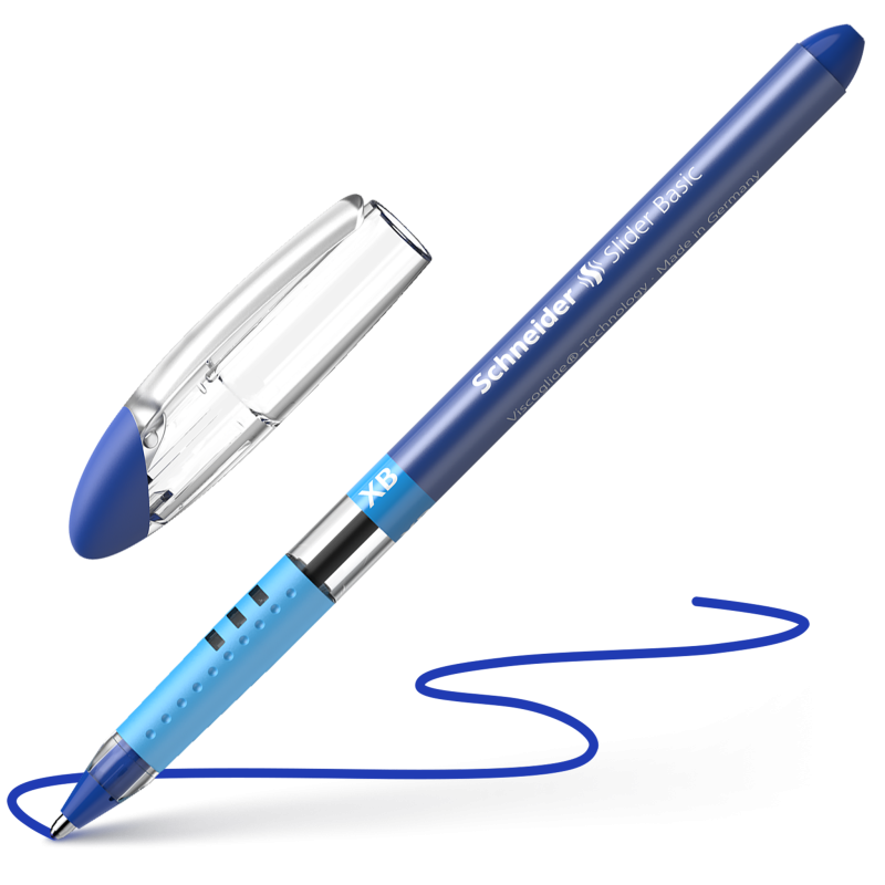 schneider schneider conf. 10 penne a sfera slider basic xb blu tratto 1,4 mm - foto 1