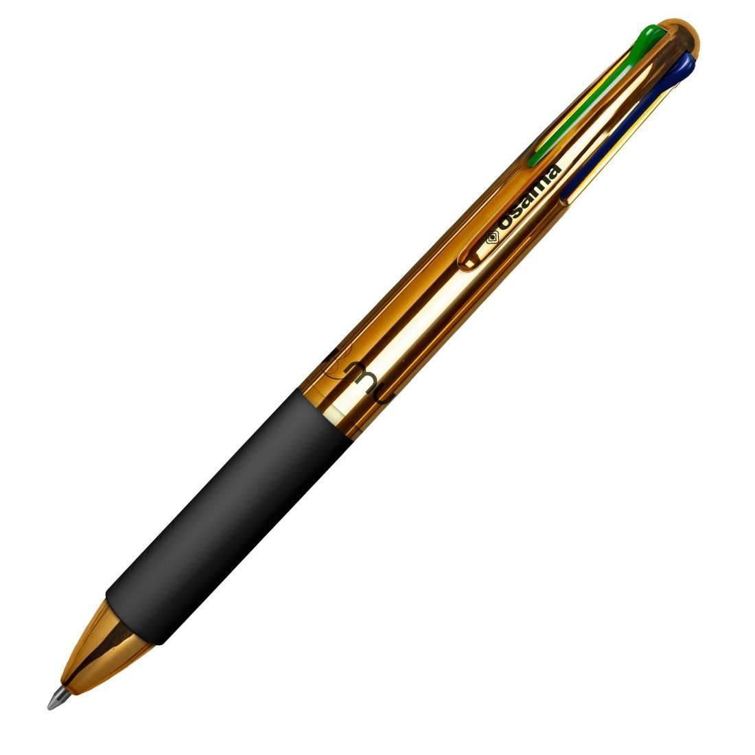 osama osama 4 multi set 6 pz penne a sfera cromate 4 colori + astuccio piccolo tratto 1.0 mm - foto 2