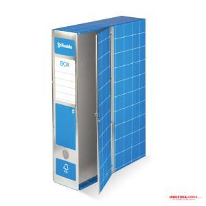 Scatola box blu resisto con cerniera in metallo 29,5x37,5cm dorso 9cm
