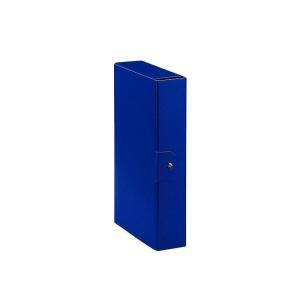 Scatola portaprogetti 5pz con bottone box per archivio 25x35cm blu dorso 6cm garda