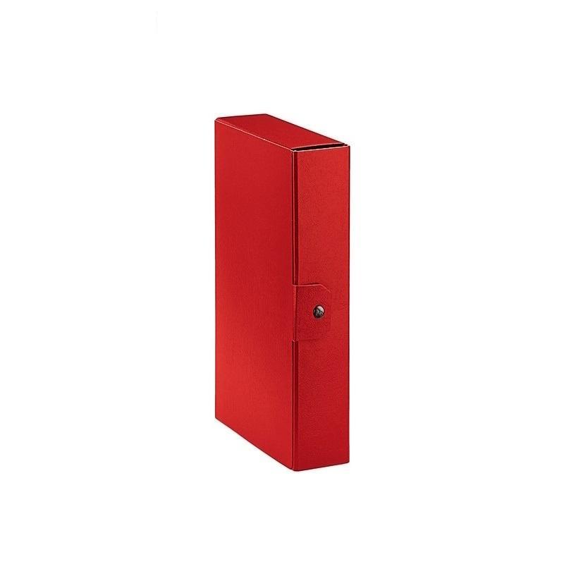 cartotecnica del garda scatola portaprogetti 5pz con bottone box per archivio 25x35cm rosso dorso 6cm garda - foto 1