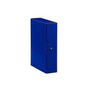 Scatola portaprogetti 5pz con bottone box per archivio 25x35cm blu dorso 8cm garda