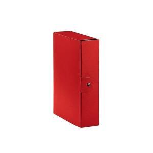 Scatola portaprogetti 5pz con bottone box per archivio 25x35cm rosso dorso 8cm garda